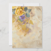 Invitation Roses d'or et violets 50e anniversaire de Mariage (Dos)