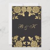 Invitation Roses d'or sur le 50ème anniversaire noir (Dos)