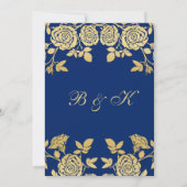 Invitation Roses dorées pour le 65e anniversaire de mariage s (Dos)