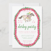 Invitation Roses du Jockey Horse Derby Party (Devant)
