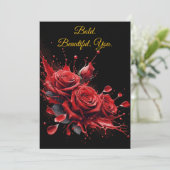 Invitation Roses en fleur - Anniversaire élégant (Debout devant)