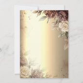 Invitation Roses en terre cuite Élégant Mariage de script or (Dos)