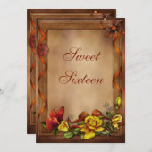 Invitation Roses et bonbon élégants 16 à papillon (Devant / Derrière)