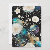 Invitation Roses et bulles Abstrait 50ème anniversaire fête (Dos)