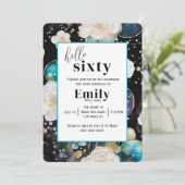 Invitation Roses et bulles Abstraite 60e fête d'anniversaire (Debout devant)