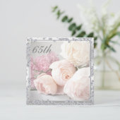 Invitation Roses et diamants romantiques 65e anniversaire (Debout devant)