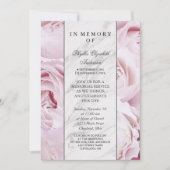 Invitation Roses et Marbre blanc roses | Service commémoratif (Devant)