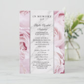 Invitation Roses et Marbre blanc roses | Service commémoratif (Debout devant)