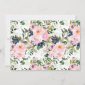 Invitation Roses et pivoines bleus Confirmation florale (Dos)