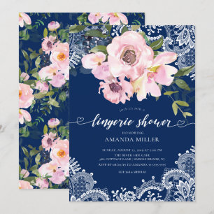 Invitation Roses et pivoines en lacet Lingerie de la dentelle