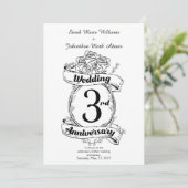 Invitation Roses et Vignes Romantique 3e anniversaire de mari (Debout devant)