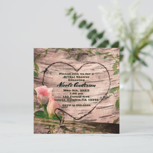 Invitation Roses et vignes roses et vignes roses blanches Inv (Debout devant)