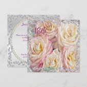 Invitation Roses Exquises & Diamants 18e Anniversaire (Devant / Derrière)