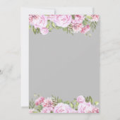 Invitation Roses Fleurales 25e Anniversaire de Mariage Argent (Dos)