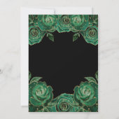 Invitation Roses Fleuris de Mariage Vert et Or (Dos)