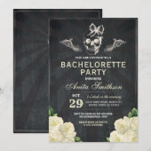 Invitation Roses Fleurs Fête de Bachelorette Hallo (Devant / Derrière)