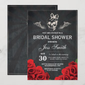 Invitation Roses Fleurs Fête de Mariée d'Halloween (Devant / Derrière)