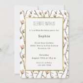 Invitation Roses Fleurs Roses Fête d'anniversaire (Devant)
