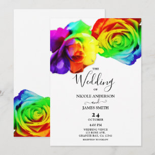 Invitation Roses Florales Bold Roses Arc-en-ciel Colorées Mar