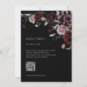 Invitation Roses Florales Gothiques | Mariage (Dos)