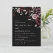 Invitation Roses Florales Gothiques | Mariage (Debout devant)