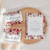 Invitation Roses Florales Rouge Fard Mariage