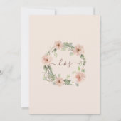 Invitation Roses floraux BOHO Blush Aquarelle Or n Foliage (Dos)