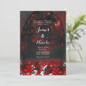 Invitation Roses forestières rouges et noires Roses gothiques (Debout devant)