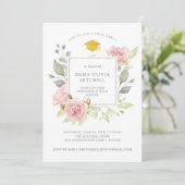 Invitation Roses généreux | Pink Floral Graduation Party (Debout devant)