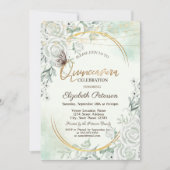 Invitation Roses Glitter Butterfly String Lights Green (Devant)