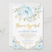 Invitation Roses Gold Soft Blue par Mail Virtual (Devant)