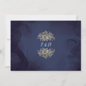 Invitation Roses gothiques bleus de minuit Mariage photo flor (Dos)