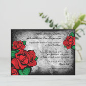 Invitation Roses gothiques de Tattoo sur Damask Arrière - pla (Debout devant)