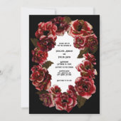 Invitation Roses gothiques décadents sur noir et blanc - Mari (Devant)