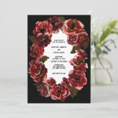 Invitation Roses gothiques décadents sur noir et blanc - Mari (Debout devant)