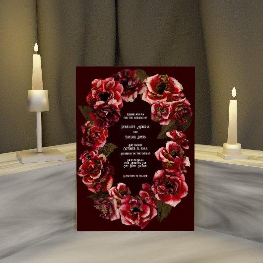 Invitation Roses gothiques en déclin sur la criminalité noire