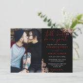 Invitation Roses gothiques noirs et rouges Mariage de photos (Debout devant)