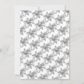 Invitation Roses gris argent Élégant Mariage floral (Dos)