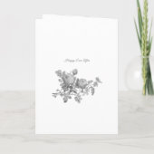 Invitation Roses gris argent Floral Élégant mariage (Dos)