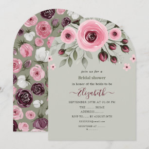 Invitation Roses gris cendre