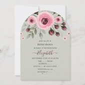 Invitation Roses gris cendre (Devant)