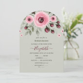 Invitation Roses gris cendre (Debout devant)