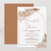 Invitation Roses Herbe des Pampas Arche Terracotte Boho Flora (Devant / Derrière)