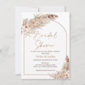 Invitation Roses Herbe des Pampas Arche Terre Cuite Floral Bo (Devant)