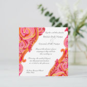 Invitation Roses indien modernes de mandarine de coeur de (Debout devant)