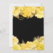 Invitation Roses Jaunes Bordure Mariage Floral (Dos)