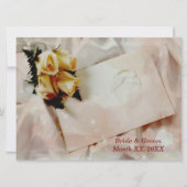 Invitation Roses Jaunes d'ivoire Élégant Mariage Horizonal (Devant)