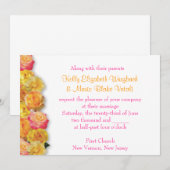 Invitation roses jaunes et roses (Devant / Derrière)