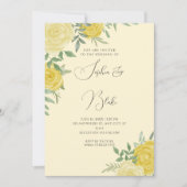 Invitation Roses Jaunes Modernes Élégant Mariage Jaune (Devant)