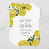 Invitation Roses jaunes Vintages (Devant / Derrière)